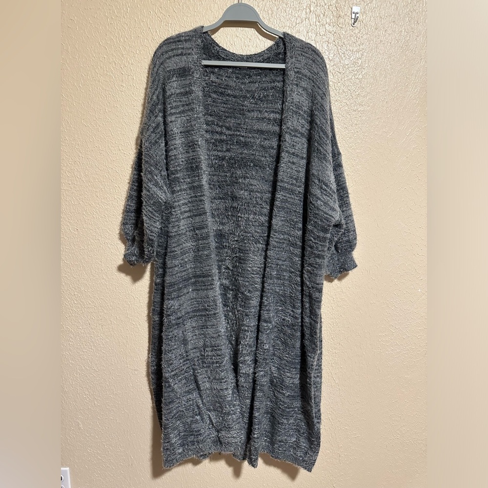Dex Eyelash Cardigan Sweater Longline Size 2X‎ Open Front